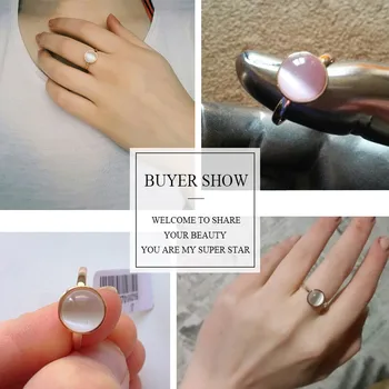 USTAR Balto akmens Vestuviniai Žiedai, moterų Papuošalai Rose Aukso spalvos sužadėtuvių Žiedai moterų Anel bijoux šalis dovana aukščiausios kokybės