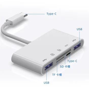 UTHAI C05 Tipas-C Multi Adapteris, Skirtas PD įkrovimas USB jungtis SD TF CF Kortelių Skaitytuvą, skirtą 