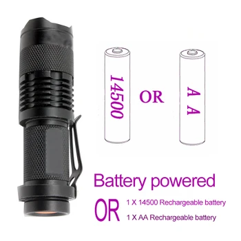 UV Nešiojamas Mini žibintuvėlis Led Žibintuvėlis Įkraunamas Zoom Vertus flash Moterų higienos Augintinio Šlapimo Dėmes Detektorių naudoti 14500 baterija