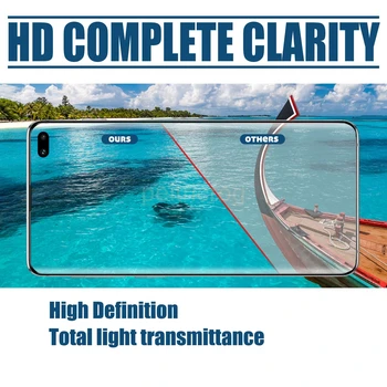 UV Skysti Klijai Lenktas Grūdintas Stiklas Samsung Galaxy S8 S9 Plus S10 E Pastaba 8 9 10 Plius Pilnas draudimas Screen Protector