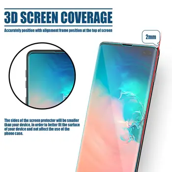 UV Skysti Klijai Lenktas Grūdintas Stiklas Samsung Galaxy S8 S9 Plus S10 Lite Pastaba 8 9 10 Plius Pilnas draudimas Screen Protector UV Plėvele
