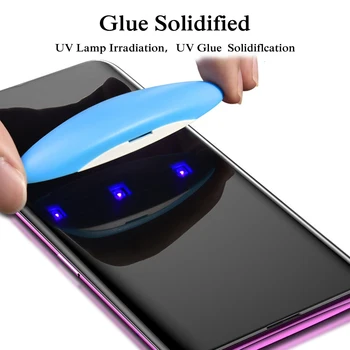 UV Skysti klijai Lenktas Grūdintas Stiklas Screen Protector For Samsung Galaxy S10 S20 S8 S9 plus Pastaba 8 9 10 lite apsauginis stiklas