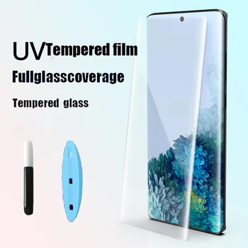 UV skystą Klijai Grūdintas Stiklas Samsung Galaxy S10 S20 S8 S9 Plus S10E S20 Ultra 10 Pastaba 8 9 Plius Screen Protector