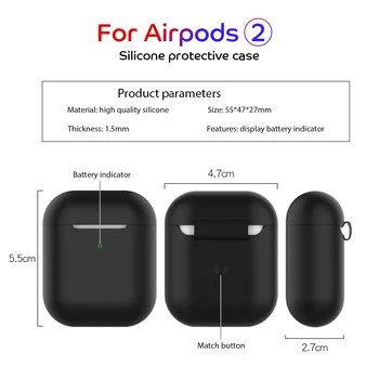 Už AirPods 2 Atveju Apsauginis Silikoninis Dangtelis Atveju, atsparus smūgiams gaubtas, skirtas Apple AirPods Belaidžių Ausinių Įkrovimo Dėžutė Dėklas Krepšiai