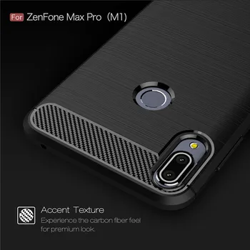 Už Asus Zenfone Max Pro M1 ZB602KL ZB601 Atveju Anglies Pluošto TPU Silikoninis Telefono dėklas Dangtelis Asus ZenFone 4 Max ZC520KL Atveju