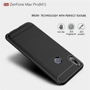 Už Asus Zenfone Max Pro M1 ZB602KL ZB601 Atveju Anglies Pluošto TPU Silikoninis Telefono dėklas Dangtelis Asus ZenFone 4 Max ZC520KL Atveju