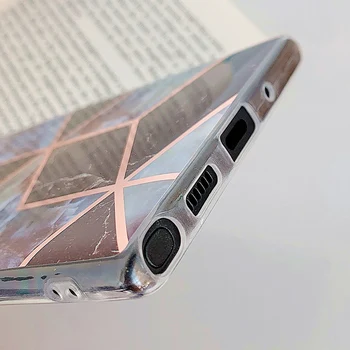Už Etui Samsung S10 Atveju Marmuro Telefono dėklas na Samsung Galaxy S Plius 10 S10e S8 S9 Plus Fundas Geometrinis Minkštas Silikoninis Dangtelis