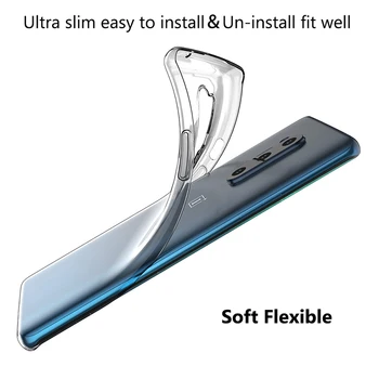 Už OnePlus 8T 8 7 7T Pro 6T 6 5T Slim Crystal Clear Skaidrus, Minkštos TPU Atgal Atveju Odos Apsaugos Kameros Apsaugoti Dangtis