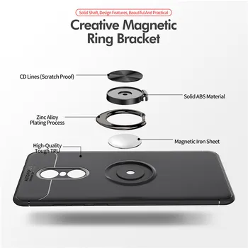 Už Xiaomi Redmi 5 Plus Atveju Mados verslą Su piršto žiedu Magnetizmo Savininkas Telefono Galinio Dangtelio Redmi 5 Coque