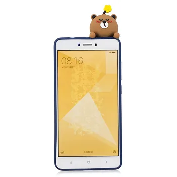 Už Xiaomi Redmi Pastaba 4X Atveju dėl Coque Xiomi Xiaomi Redmi 4 Pastaba 4X Padengti 3D Vienaragis Panda Lėlės Žaislas Minkštas Silikoninis Telefono dėklas