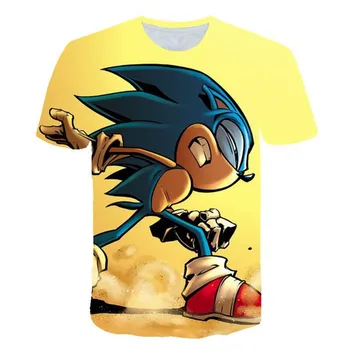 Vaikai Berniukas T-shirt Karikatūros, Sonic the hedgehog Vaikų Mergaičių 3D trumpomis Rankovėmis, naujausias sonic Trišakiai, T-marškinėliai, Mados Drabužiai