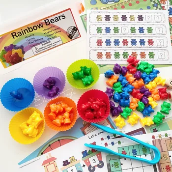 Vaikai Juokinga Skaičiuoti Tenka Matematikos Žaidimas Montessori Skaičių Pažinimo Vaivorykštė Atitikimo Žaidimas Švietimo Žaislai Vaikams, Vaikiška Dovana
