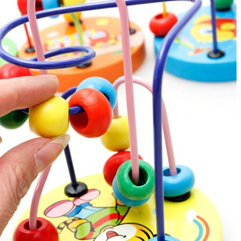 Vaikai Montessori Matematikos Žaislai, Maži Mediniai Apskritimai Granulių Vielos Labirintas Kalnelius Veikla Ikimokyklinio Bamblys Mokymosi Švietimo Žaislas