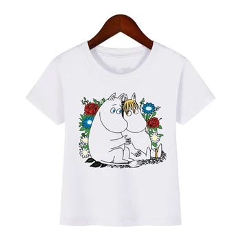 Vaikai Moomins dieną laišką atspausdintas t-shirt grafikos tees vaikai 