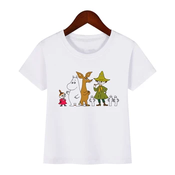 Vaikai Moomins dieną laišką atspausdintas t-shirt grafikos tees vaikai 