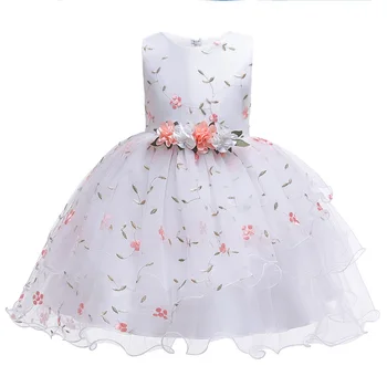 Vaikai Suknelės Mergaitėms Bamblys Princesė Dress Siuvinėjimo Tutu Vestuvių Suknelė Be Rankovių, Vakare Šalies Kostiumas Vaikams Drabužių