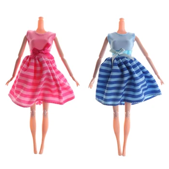 Vaikams, Žaislų, Dovanų Mados Suknelę Rankų Darbo Partijos Pažintys Vakarienė Mini Suknelė Juostelės Modelio Bowknot Drabužius Barbie Lėlės Priedai
