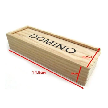 Vaikas Medinėje Dėžutėje Domino Nustatyti Žaislas Tradicinis Klasikinis 28 Domino Kelionės Juokingi Stalo Žaidimą 
