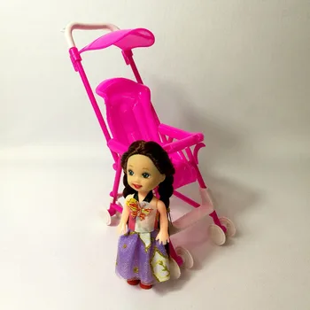 Vaikas žaidžia Namus, vaikų kambario Baldai, Vežimėlis Plastikinis Transportavimo Reikmenys, Žaislai, Barbie, Kelly Dydžio Lėlės Mergaitės geriausias Lėlių Vaikas Dovana
