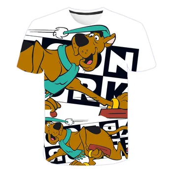 Vaikų Animacinių filmų berniukų, mergaičių marškinėliai Berniukui Vasaros Scooby-Doo trumpomis Rankovėmis T-shirt Mergina Mielas top 4 to14Y