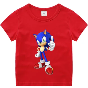 Vaikų Berniukų Animacinių filmų Sonic ežys T-shirt Spausdinti Marškinėliai Vaikams Drabužių Streetwear Berniukų, Mergaičių Viršūnių O-Kaklo 2020 m.