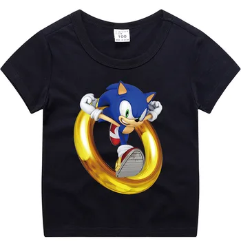 Vaikų Berniukų Animacinių filmų Sonic ežys T-shirt Spausdinti Marškinėliai Vaikams Drabužių Streetwear Berniukų, Mergaičių Viršūnių O-Kaklo 2020 m.