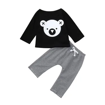 Vaikų drabužiai Nustatyti Bamblys Kūdikių Mergaitės Berniukai Animacinių filmų Koala, T-Marškinėliai, Topai Dryžuotas Kelnes, Komplektai, Nustatyti roupa infantil Karšto pardavimo #06