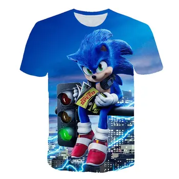Vaikų Drabužiai, Sonic marškinėliai 4 5 6 7 8 9 10 11 12 13 14 Metų Sonic the Hedgehog, t-marškinėliai Kūdikių Berniukų Drabužius Mergina Viršūnes Tee