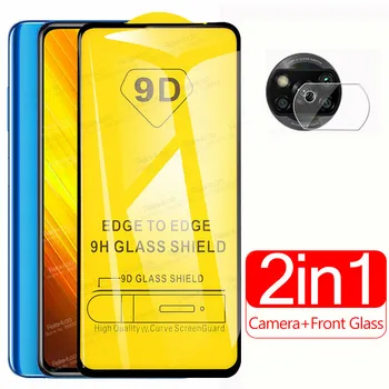 Vaizdo kameros Stiklo Xiaomi Poco X3 Apsauginis Stiklas Ant Xiomi Pocox3 NFC Poko Poxo X 3, 3X Screen Protector, 9D Visą Klijai Padengti Plėvele