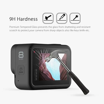 Vamson už GoPro Hero 8 Juodas Silikoninis Apsauginis Atveju, Objektyvo Dangtelis LCD Ekrano Apsaugos Dulkėms už Gopro Priedai VP653