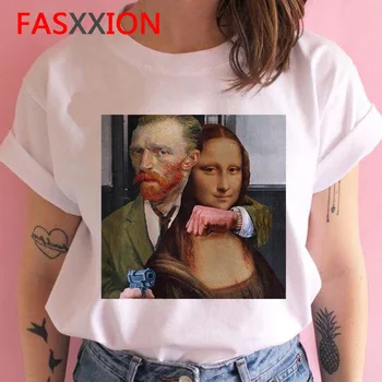 Van Gogh marškinėlius (t-shirt moterų pora drabužių estetinės plius dydžio marškinėlius pora drabužiai, balti marškinėliai