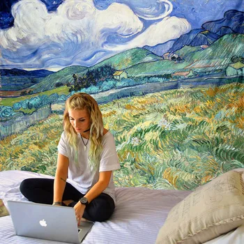 Van Gogh naftos tapyba meno sienos kabo mandala gobelenas 3D namų puošybai kambarį fono sienos, kiliminė danga, hipių antklodė