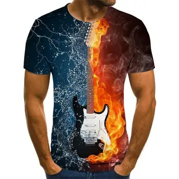Vasaros 3D Spausdinimo 2020 Įdomus T-shirt nata Aukštos Kokybės Muzikos Instrumentų Linkę vyriški marškinėliai trumpomis Rankovėmis T-shirt, Kad
