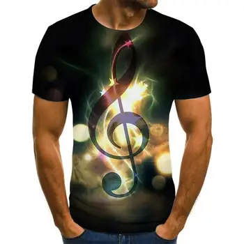 Vasaros 3D Spausdinimo 2020 Įdomus T-shirt nata Aukštos Kokybės Muzikos Instrumentų Linkę vyriški marškinėliai trumpomis Rankovėmis T-shirt, Kad
