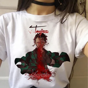 Vasaros Naują Hot Demon Slayer marškinėlius Japonų Anime Moterys T-shirt Juokingi Grafikos TopStreetwear Punk Kimetsu Nr. Yaiba T-shirt Aprengti