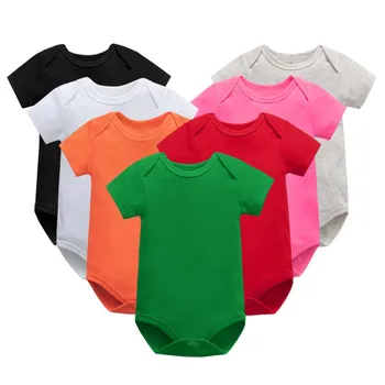 Vasarą kūdikis merginos bodysuit naujagimiams berniukams trumpomis rankovėmis solide medvilnės 0-24 mėnesių kūdikių drabužiai