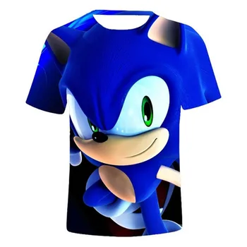 Vasarą Vaikams Drabužių Sonic the Hedgehog Marškinėliai Berniukams 3D Atspausdintas Streetwear viršūnes vaikų Sonic ežys marškinėliai