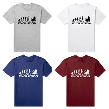 Vasarą Vyrai T-shirt Kultūrizmo Undershirt Fitneso Vyrų Būgnininkas Evoliucija Juokinga Muzikos Humoro Būgnai Marškinėliai Viršuje Tees