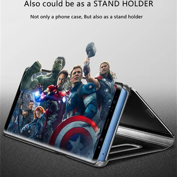 Veidrodis odos Flip Case For iphone X XS Max XR stovėti peržiūrėti knygos viršelio apie 