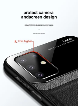 Veidrodis Plexglass Telefono dėklas Samsung galaxy S20 S20 S Plius 20 Ultra Bamperis PU Odos Atveju 