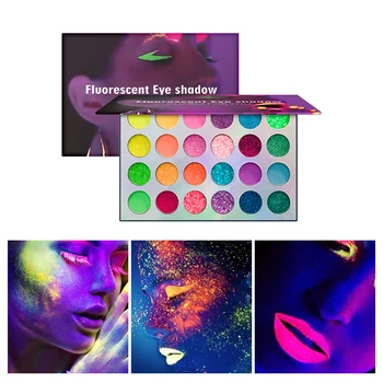 VERONNI Aurora Švyti Paletės Eyeshadow Etape Klub Neon Makiažo Paletė 24 Spalvos Pigmentas Šviesos Akių šešėliai Švyti Tamsoje