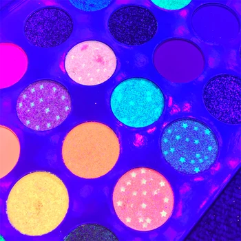 VERONNI Aurora Švyti Paletės Eyeshadow Etape Klub Neon Makiažo Paletė 24 Spalvos Pigmentas Šviesos Akių šešėliai Švyti Tamsoje