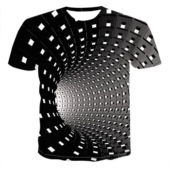 Vertigo, Hipnotizuojantis 3d Marškinėliai, vyriški Vasaros marškinėliai 3D Atspausdintas Tshirts Trumpas Rankovės Suspaudimo Marškinėlius Vyrų/moterų Partijos T-shirt