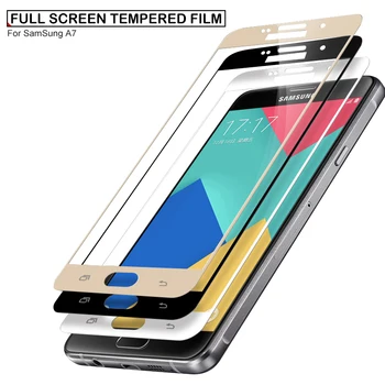 VGCJOK Visiškai Padengti Grūdinto Stiklo Samsung Galaxy A3 A5 A7 j3 skyrius J5 J7 2016 2017 S7 Apsaugos Glas 9D Screen Protector Filmas Atveju