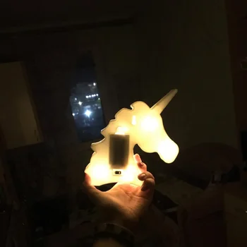 Vienaragis Šalis Dekoro 3D Vienaragis Lempa LED Nakties Šviesos namų dekoro miegamasis Lentelė LED Šviesos Vaikai gimtadienio Baby Shower Šviesos