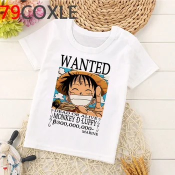 Vienas Gabalas Marškinėliai Vaikams Kawaii Japonų Anime Vasaros Top Berniukų/mergaičių Trumpas Rankovės Atsitiktinis Marškinėlius Animacinių filmų Luffy T-shirt Vaikams