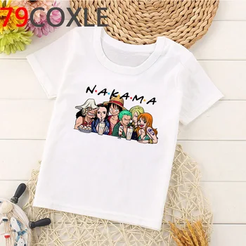 Vienas Gabalas Marškinėliai Vaikams Kawaii Japonų Anime Vasaros Top Berniukų/mergaičių Trumpas Rankovės Atsitiktinis Marškinėlius Animacinių filmų Luffy T-shirt Vaikams