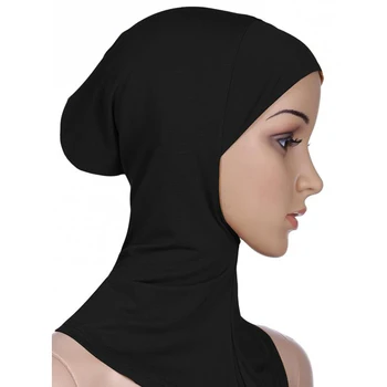 Vientisos Spalvos Moterų Islamo Pagal Šalikas Nešioti Musulmonų Visiškai Padengti Vidinį Hijab Kepurės Minkštas Moterų Musulmonių Galvos Turbaną variklio Dangčio