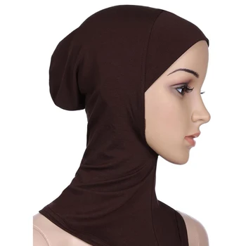 Vientisos Spalvos Moterų Islamo Pagal Šalikas Nešioti Musulmonų Visiškai Padengti Vidinį Hijab Kepurės Minkštas Moterų Musulmonių Galvos Turbaną variklio Dangčio