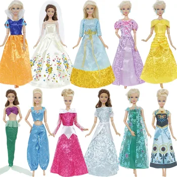 Vieną Rinkinį Pasakos Princesė Lėlės Suknelė Derinys Stiliaus Vestuves Suknelė Przybornik Reikmenys Drabužius Barbie Lėlės Geriausi Žaislai